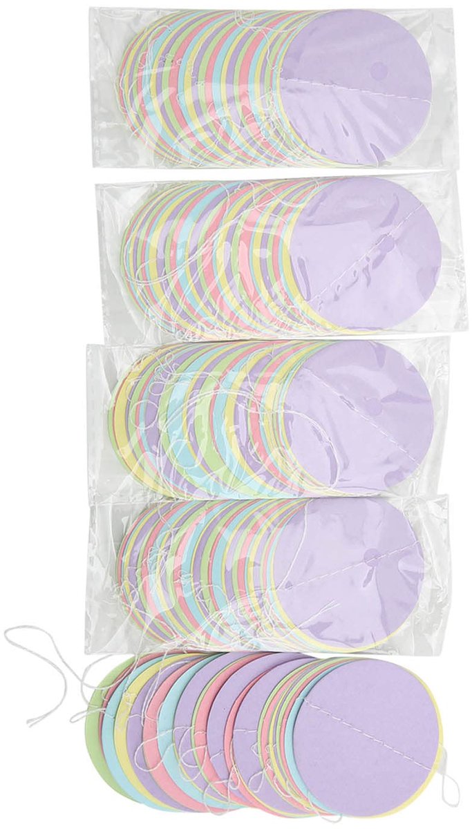 5 Stuks Kleurrijke Pastel Slinger met Ronde Stippen, Breed Feest Decoratie