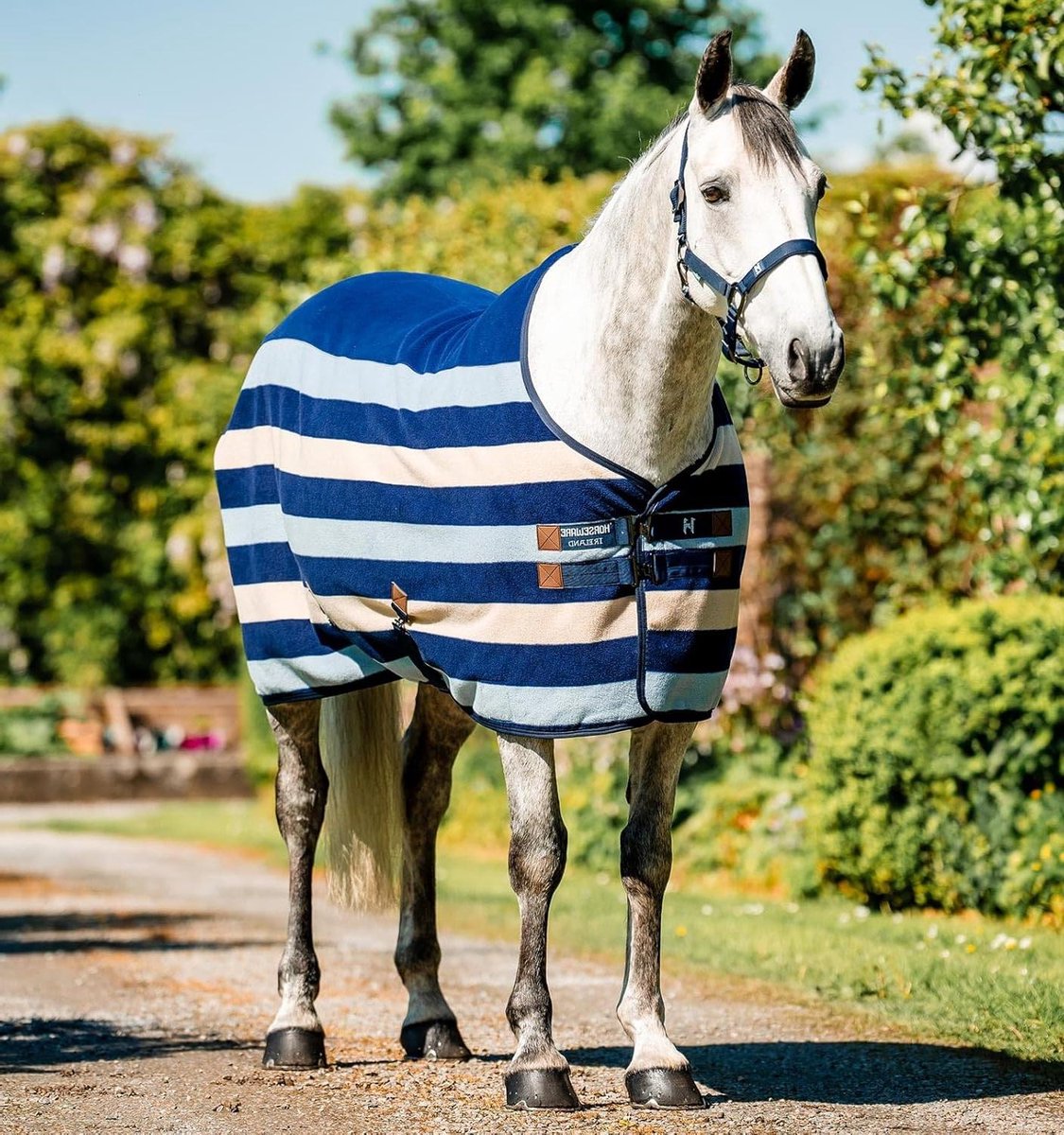 Fleece Koeler - Paardendeken Vacht - Paard Drogen - Vocht afvoerend - Rechte sluiting - Marineblauw