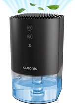 Auronic Luchtontvochtiger - Ontvochtigt 240ml Per Dag - 900ml Waterreservoir - Geluidsarm - Vochtopnemer voor in Badkamer, Slaapkamer, Kledingkast - Dehumidifier - Zwart