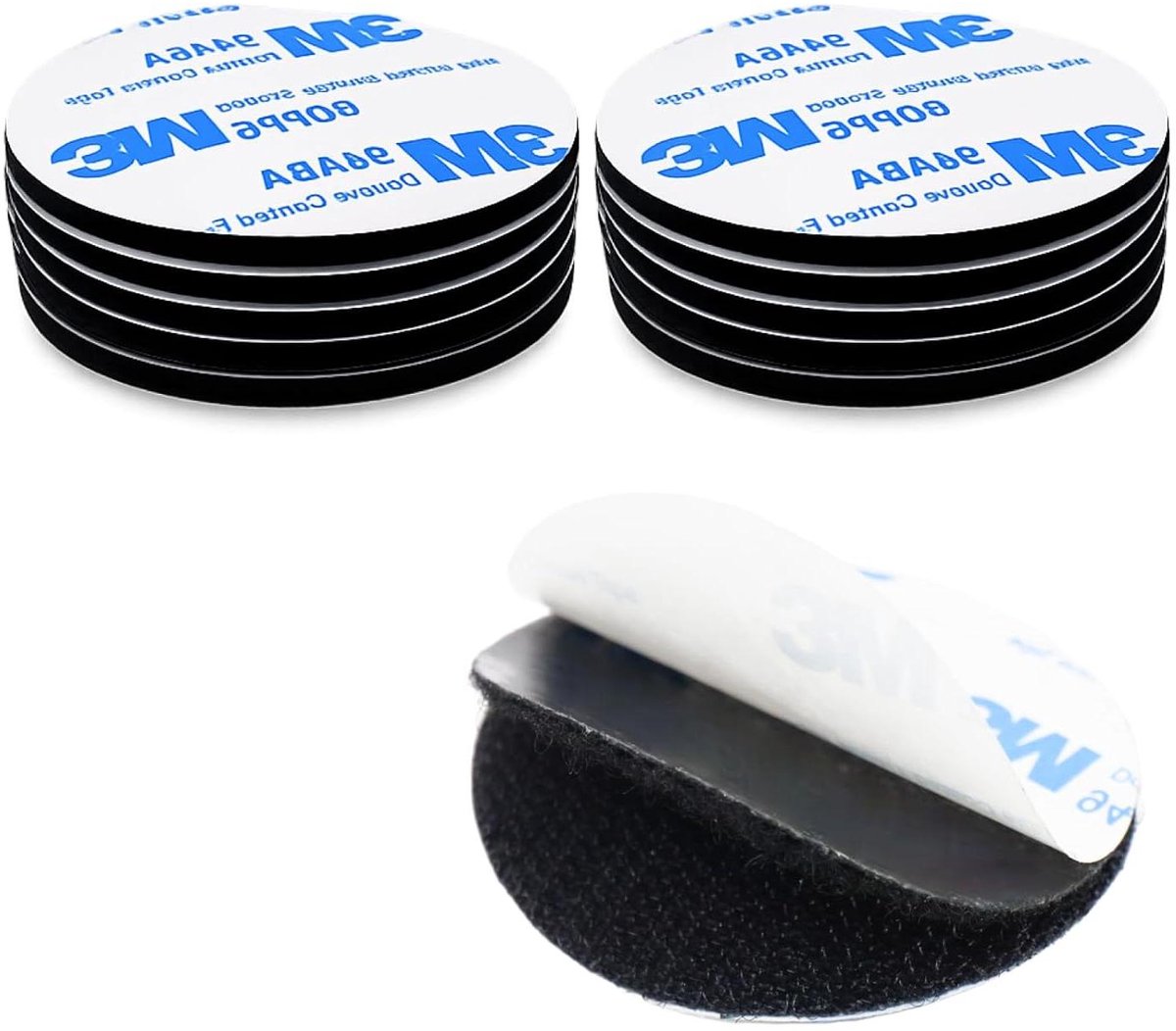 Dubbelzijdige Stickers - Klitband Schijven - Organiseren en Bevestigen - Extra Sterke Hechting - 5 cm Diameter - Wit
