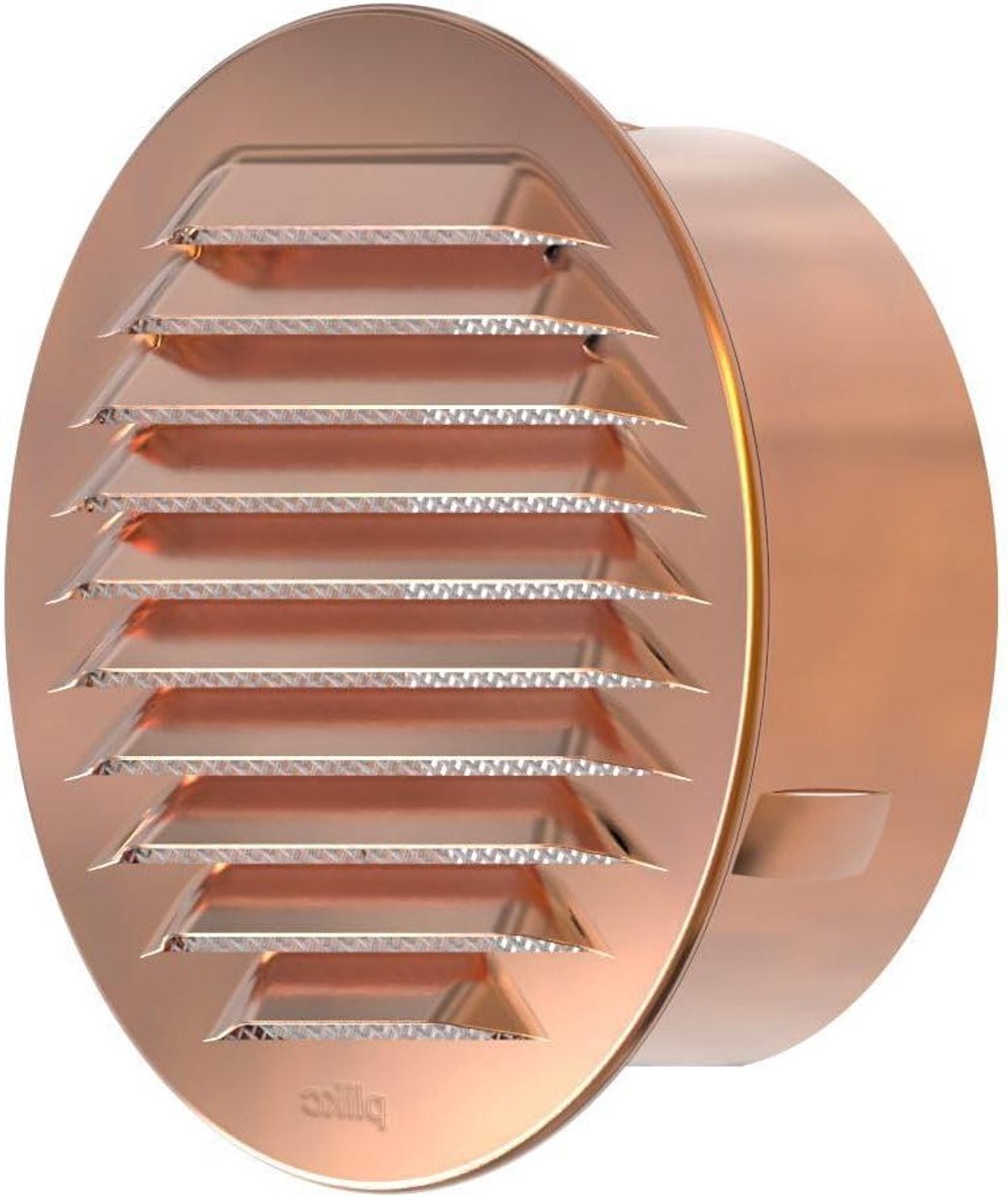 Ventilatierooster Rond - Wandrooster Insectennet - Passieve Ventilatie - Massief Koper - 120 mm Gat - Koper