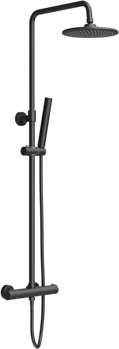 ZIMMER Regendoucheset ZENO Ø 25 cm Mat zwart – RVS Hoofddouche & Handdouche – Anti-kalk – Regendouche Compleet