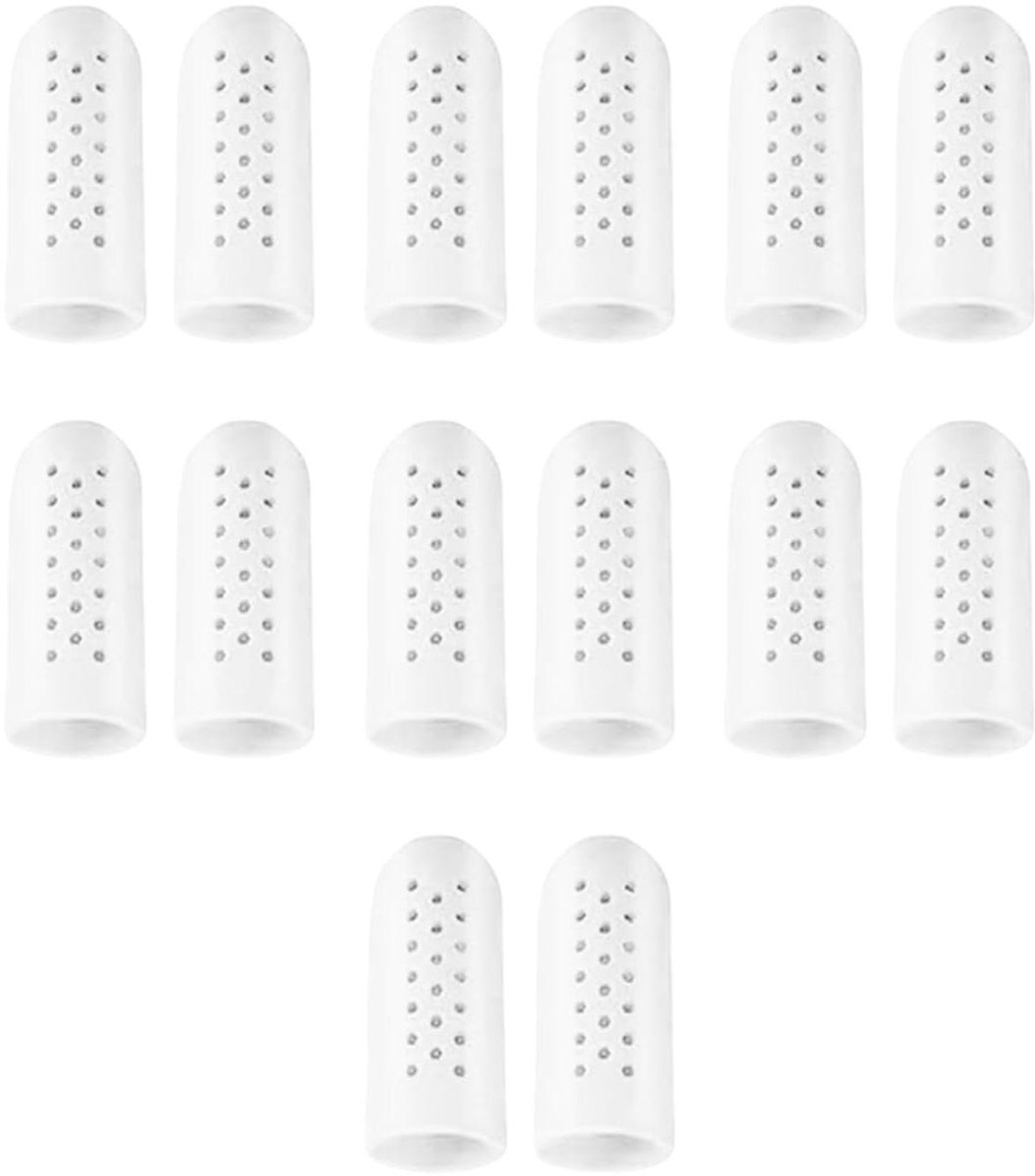 Vingerbescherming Siliconen - Vingerdoppen Duimbeschermers - Bescherming bij Letsel - Huidvriendelijk Elastisch Materiaal - 14 stuks - Transparant