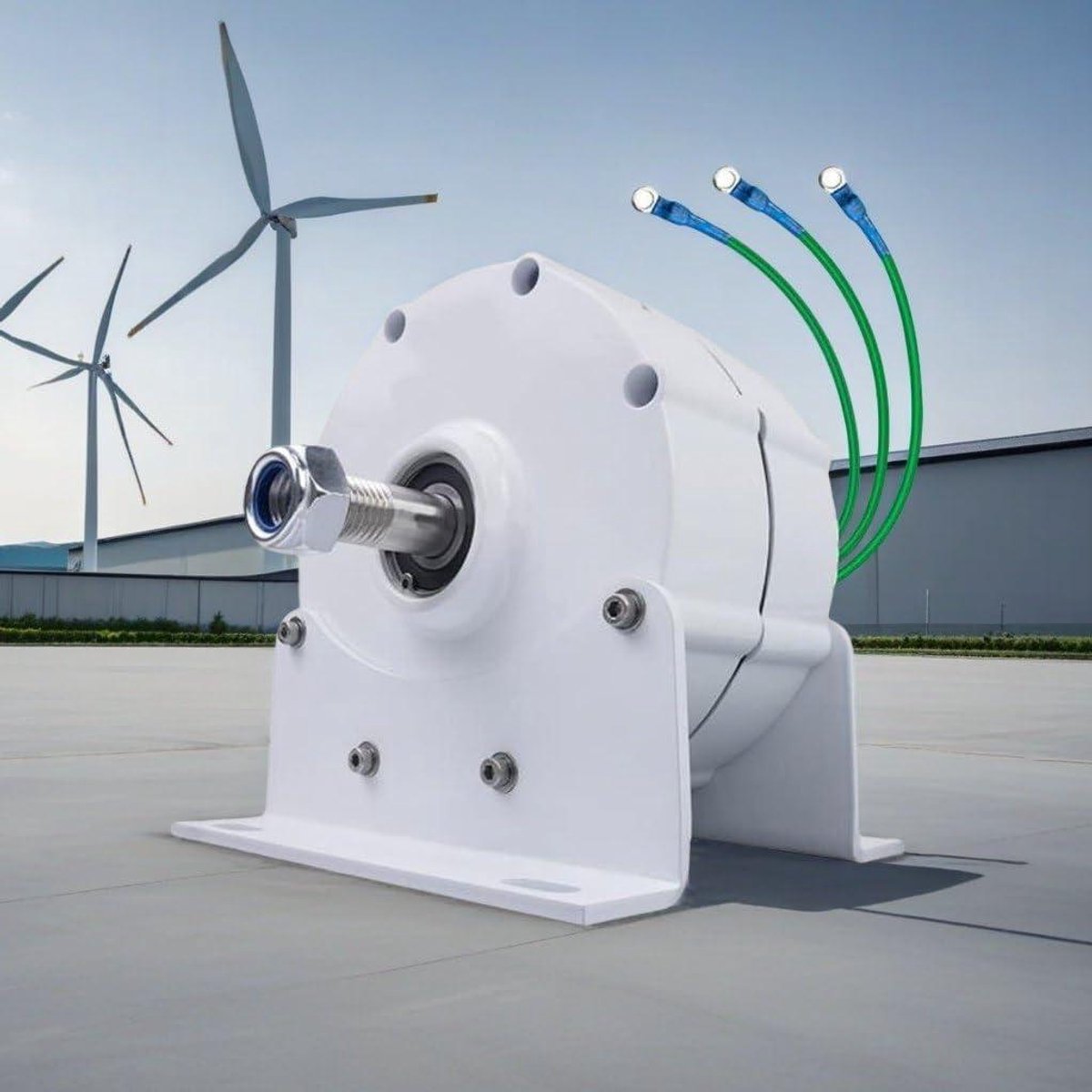 Permanente Magneet Generator - AC Generator Driefasig - Energie Opwekken - Lage Snelheid Directe Aandrijving - 8000W - Wit