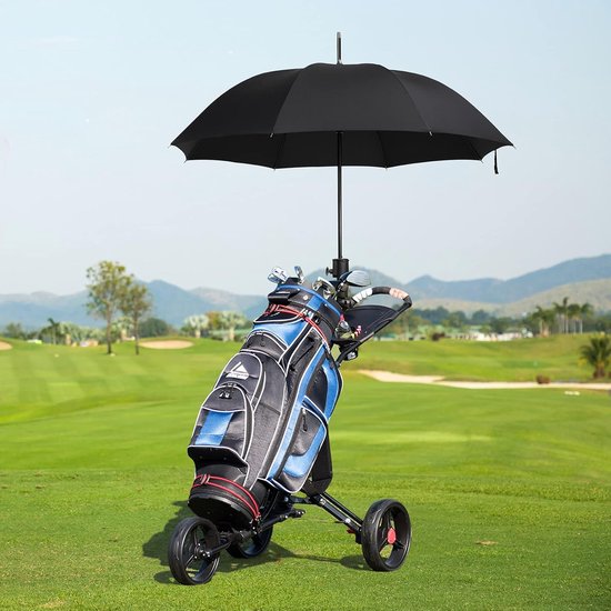 Golftrolley 3-wiel - Golfkar Opvouwbaar - Golfen Ondersteunen - Verstelbare Handgreep - 15 kg Draaglast - Zilver — afbeelding 4