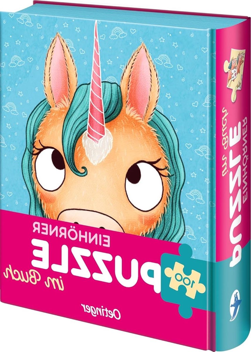 Eenhoorn Puzzel - Boek Puzzel - Kinderen Puzzelen - 100 Stukjes - Handig Formaat - Wit