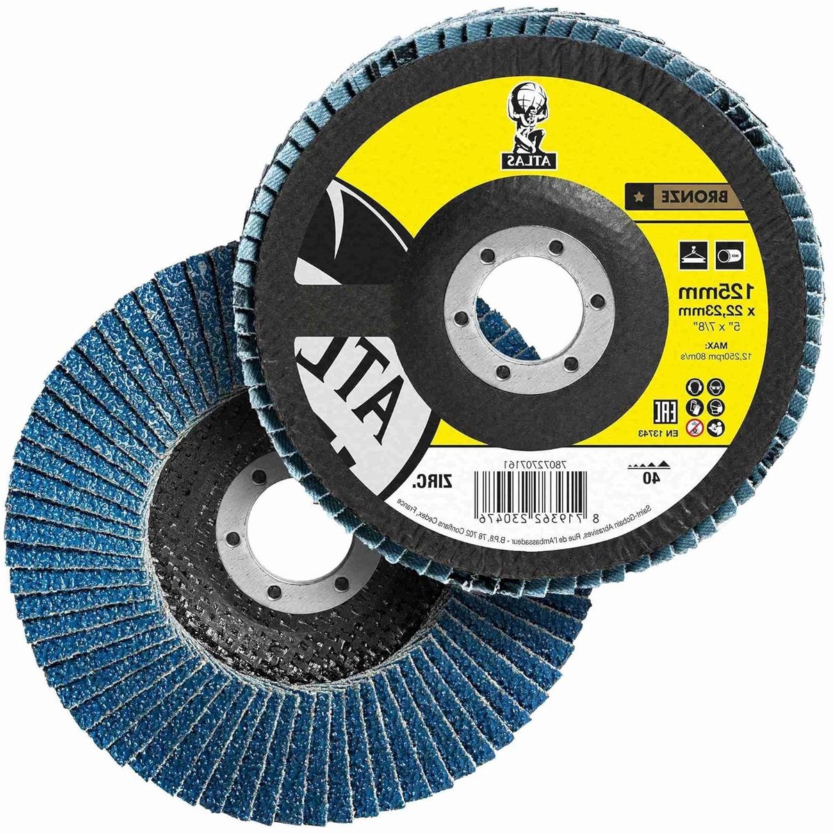 Waaierslijpschijf - Lamellenschijf Zirkon - Materiaal Bewerken - Snelle Bewerking - 125 x 22.23 mm - Niet gespecificeerd