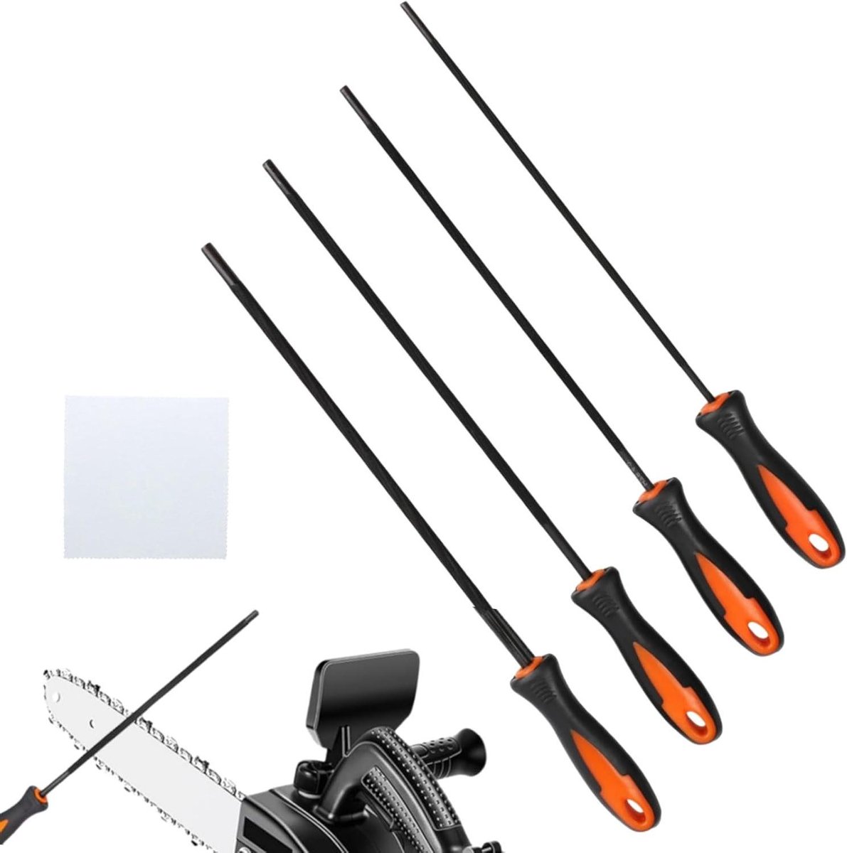 Metaalvijlenset - Rondvijlen - Zaagketting Onderhoud - Ergonomische Handgrepen - 4 Delig 3.2-5.5mm - Grijs