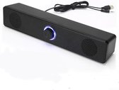 Home cinema soundbar met surround sound, bedrade/draadloze luidsprekers, geschikt voor tv's, pc's en laptops, USB-voeding, ultradun ontwerp, 31,5 x 5,66 cm, zwart.