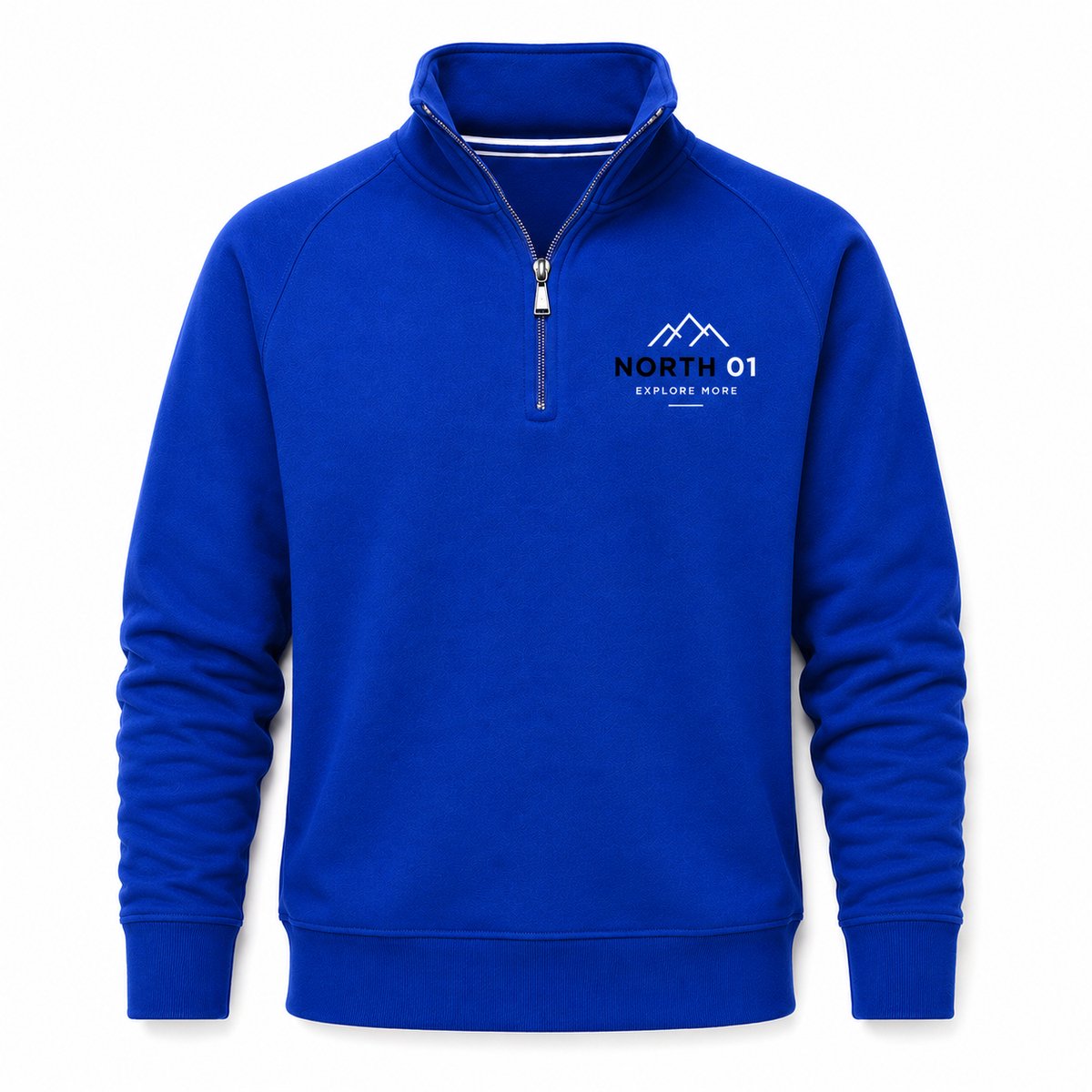 Half Zip Trui Heren - Sweater Heren - Blauw - Schipperstrui Heren - NORTH 01 - Maat XXL