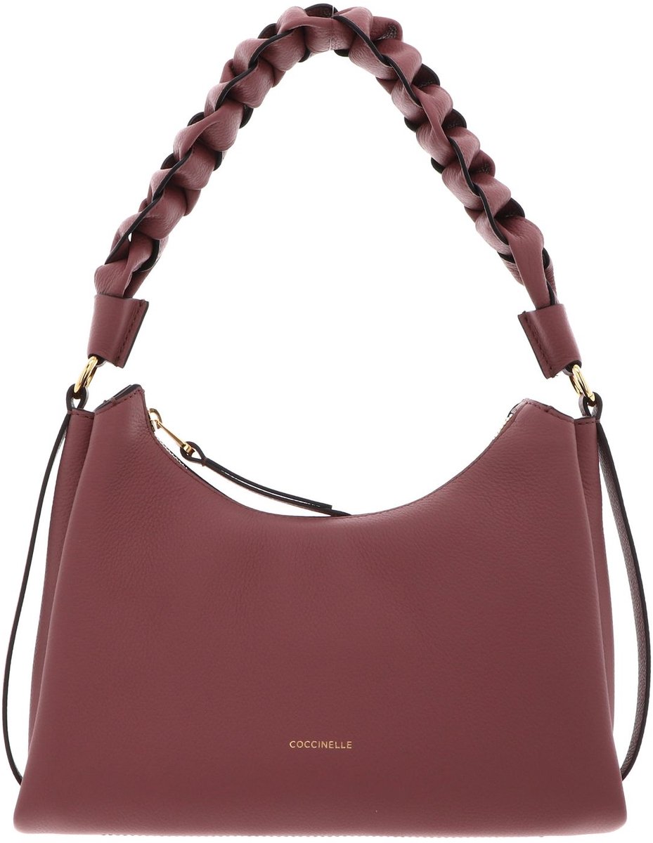 COCCINELLE Leren schoudertas Boheme Grana Double Shoulder Bag Wint. Rose / Berry (rood)paars