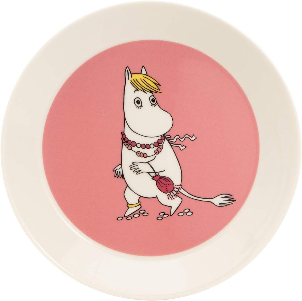 Moomin bord plat - Taartbord Snorkmaiden - Ontbijten en lunchen - Porselein van Arabia - 19 cm - Roze