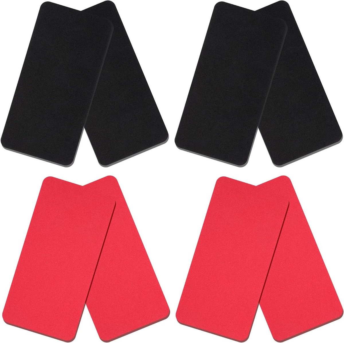 Scheenbeschermers 8 stuks - Schuimpads beenbeschermers - Laars wrijving verminderen - Twee diktes - 4 paar - Rood Zwart