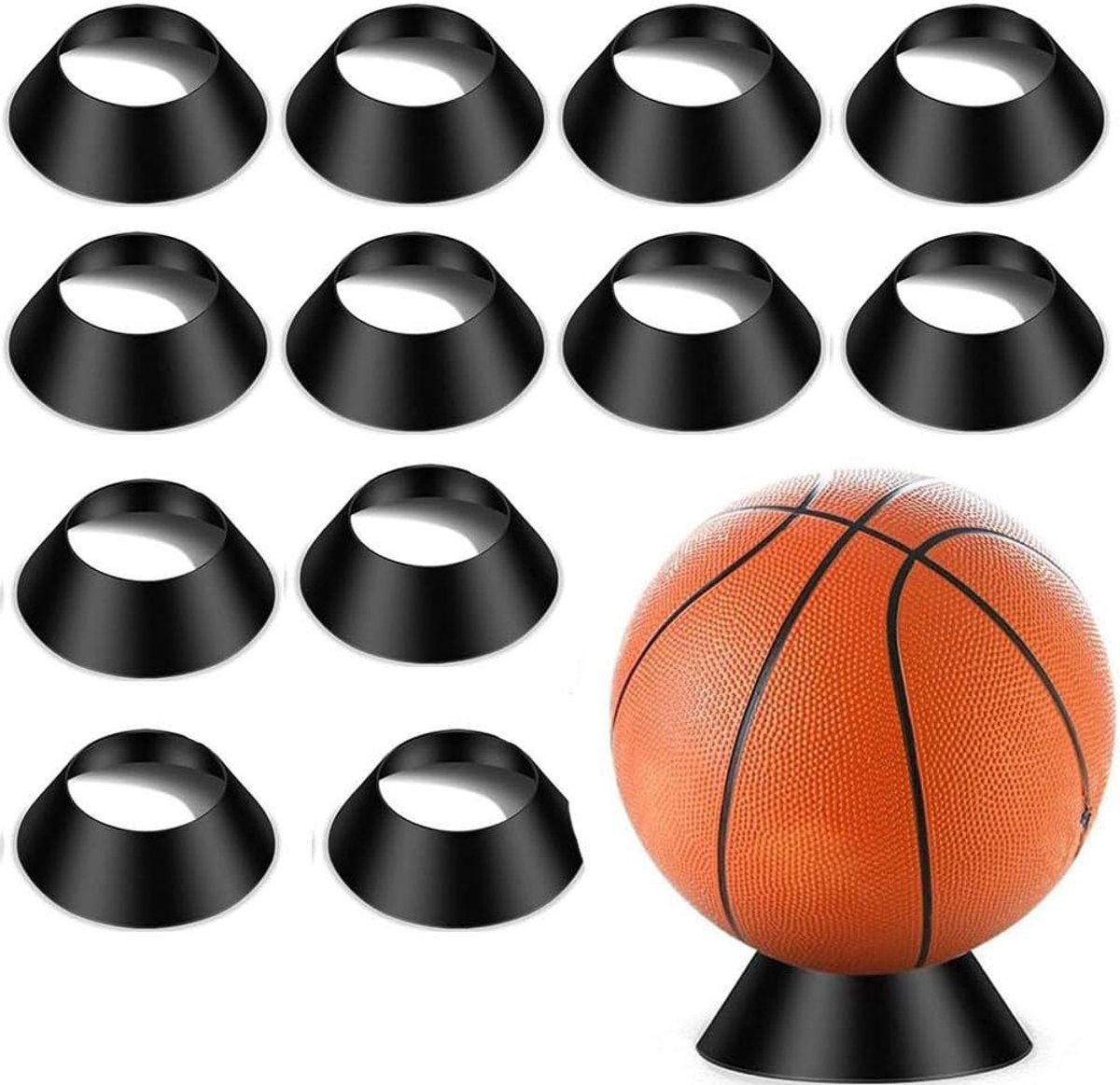 Balhouders Wand - Baldisplays - Sportballen Opbergen - Waterdicht Kunststof - 10.5 x 3 cm - Zwart