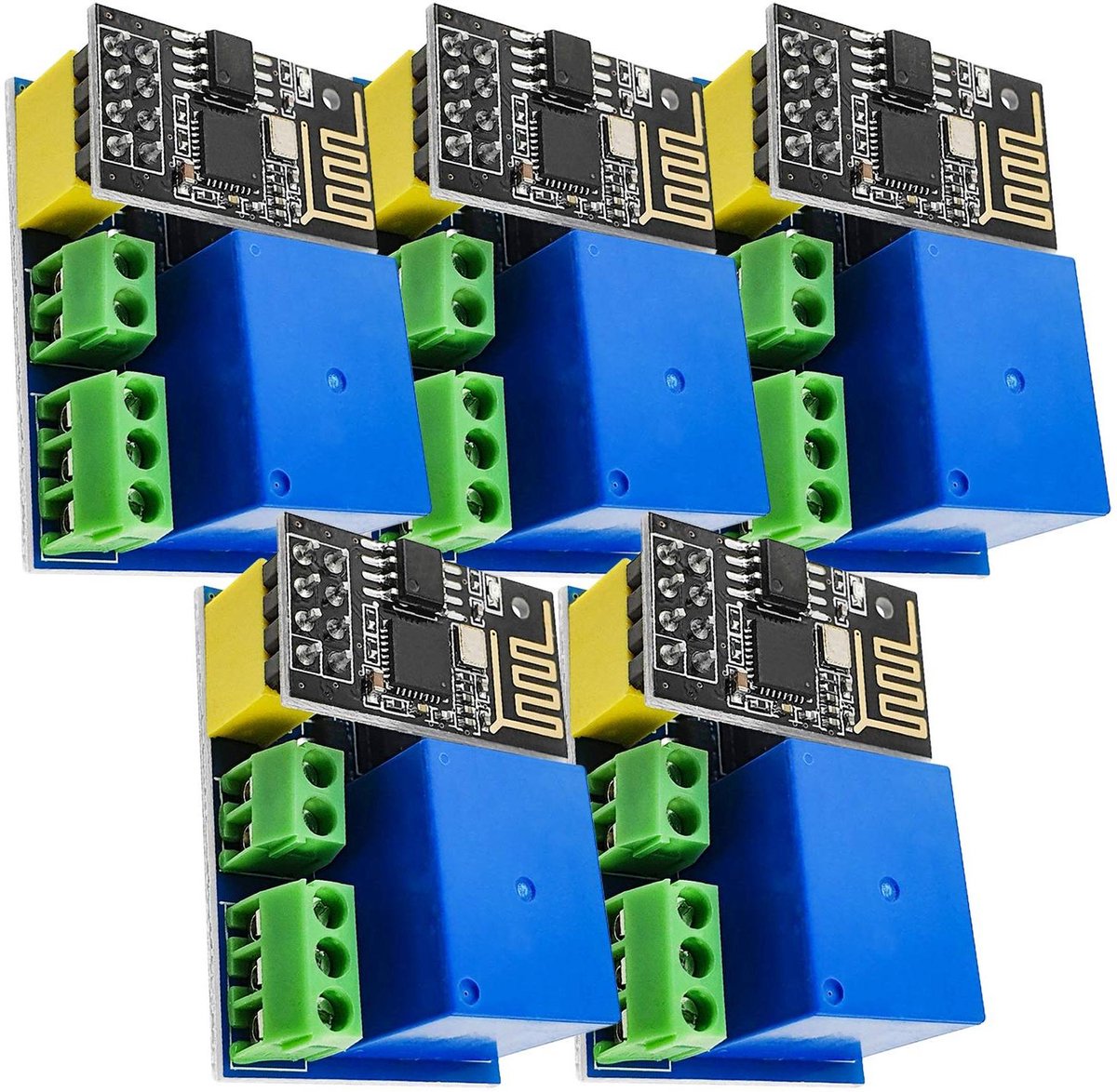WiFi Relay Module - ESP8266 Module - Apparaten Schakelen - Met Microcontroller - 4.5 x 2.8 x 1.9 cm - Zwart