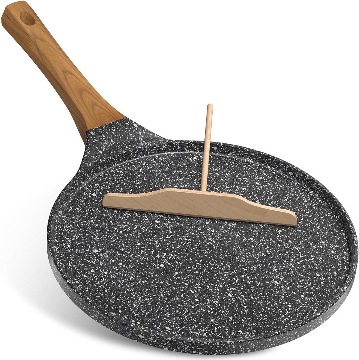 Pannenkoekenpan - Crepepan Koekenpan - Ontbijt Maken - Lage Rand - 26 cm - Zwart