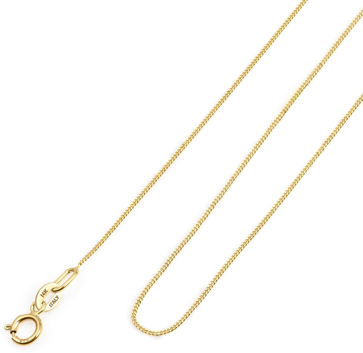 14K 18K Geelgouden Ketting voor Dames en Heren | Superdunne Fijne en Sterke Box Singapore en Gourmet Schakel Subtiele Choker van Echt Goud 40 45 50 cm