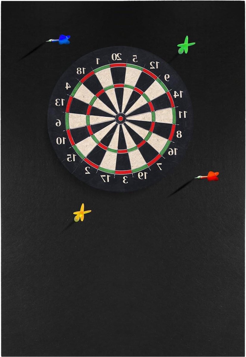 Dartbord wandbescherming - Vilt muurbeschermer - Muren beschermen - Opvouwbaar ontwerp - 91 x 61 cm - Zwart