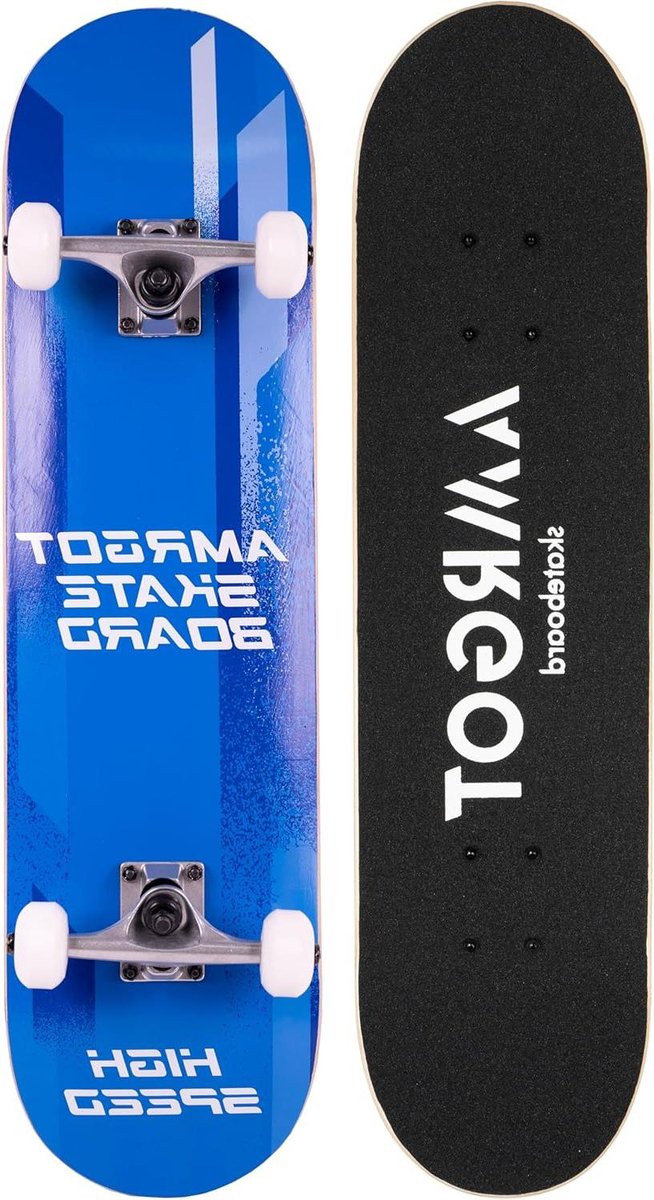 Complete Skateboards Beginners Board Street Tricks 7 Lagen Esdoorn 31 x 8 Inch Donkerblauw