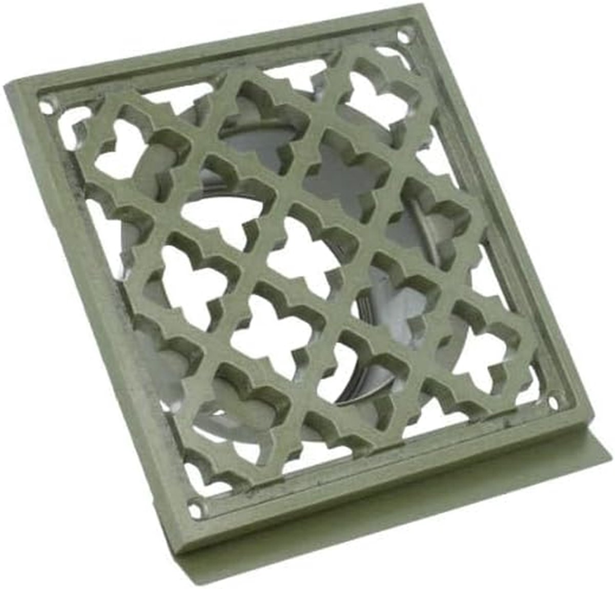 Ventilatierooster Vierkant - Decoratief Rooster - Luchtcirculatie Binnen - Insectenhor Ingebouwd - 100mm Aansluiting - Groen