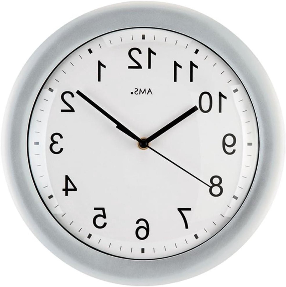 Wandklok Radio - Keukenklok Ronde Klok - Tijd Weergeven - Grote Cijfers - Zilver Wit - Niet Van Toepassing