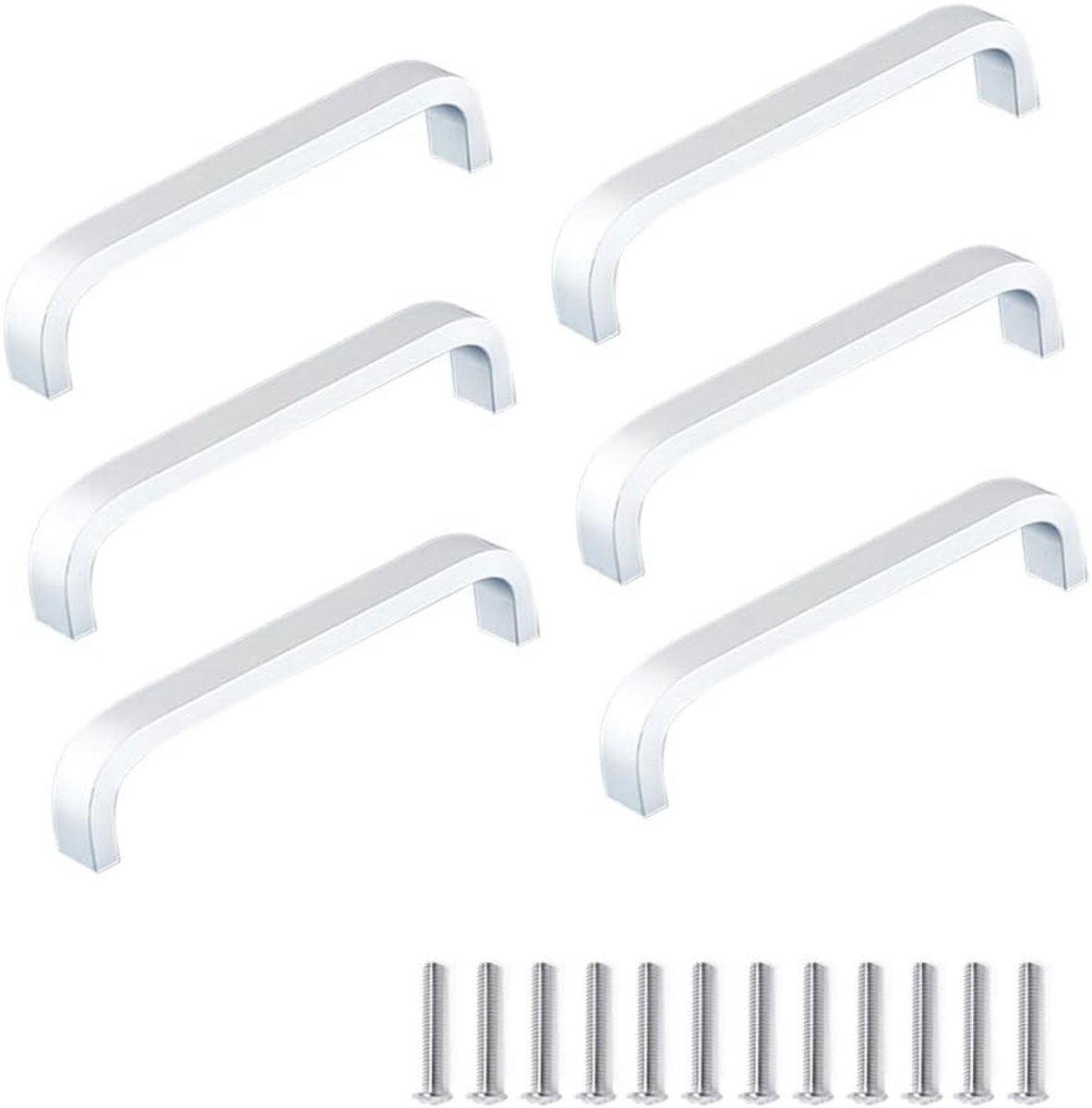 Aluminium Ladeknoppen en Deurgrepen voor Keukenmeubels - Archvormige Handgrepen met 96mm Gatafstand in Zilver
