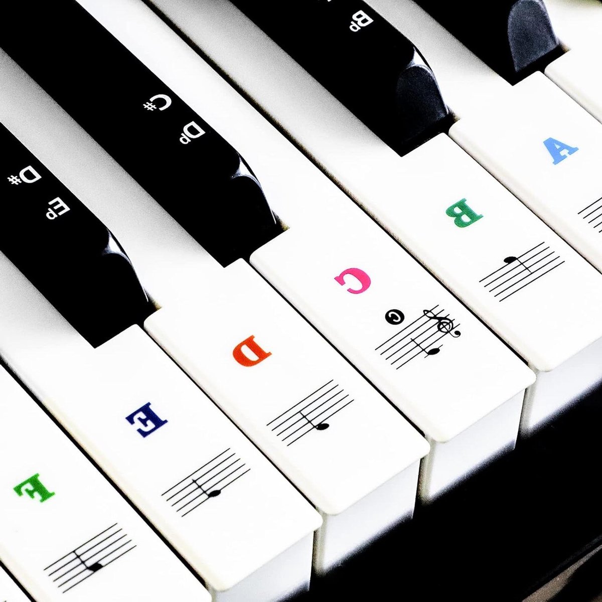 Toetsenbord Stickers - Muziek Noten - Piano Leren - Universeel Toepasbaar - 88 Stuks - Transparant