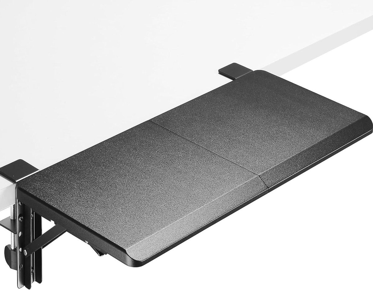 Bureau Verlengstuk - Toetsenbord Platform - Comfortabel Werken - Zonder Boren - 68 x 29 cm - Zwart