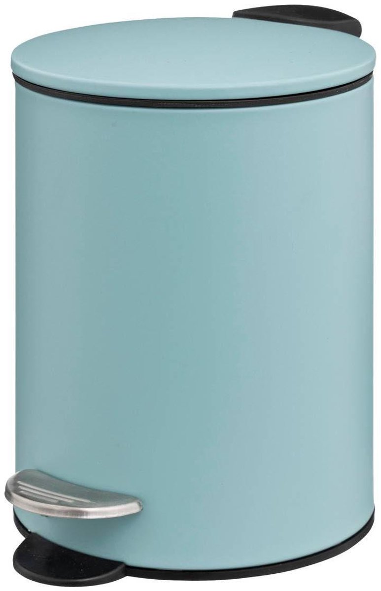 Afvalemmer Badkamer - Prullenbak Metaal - Hygiënisch Werken - Stille Pedaalsluiting - 3 Liter - Blauw