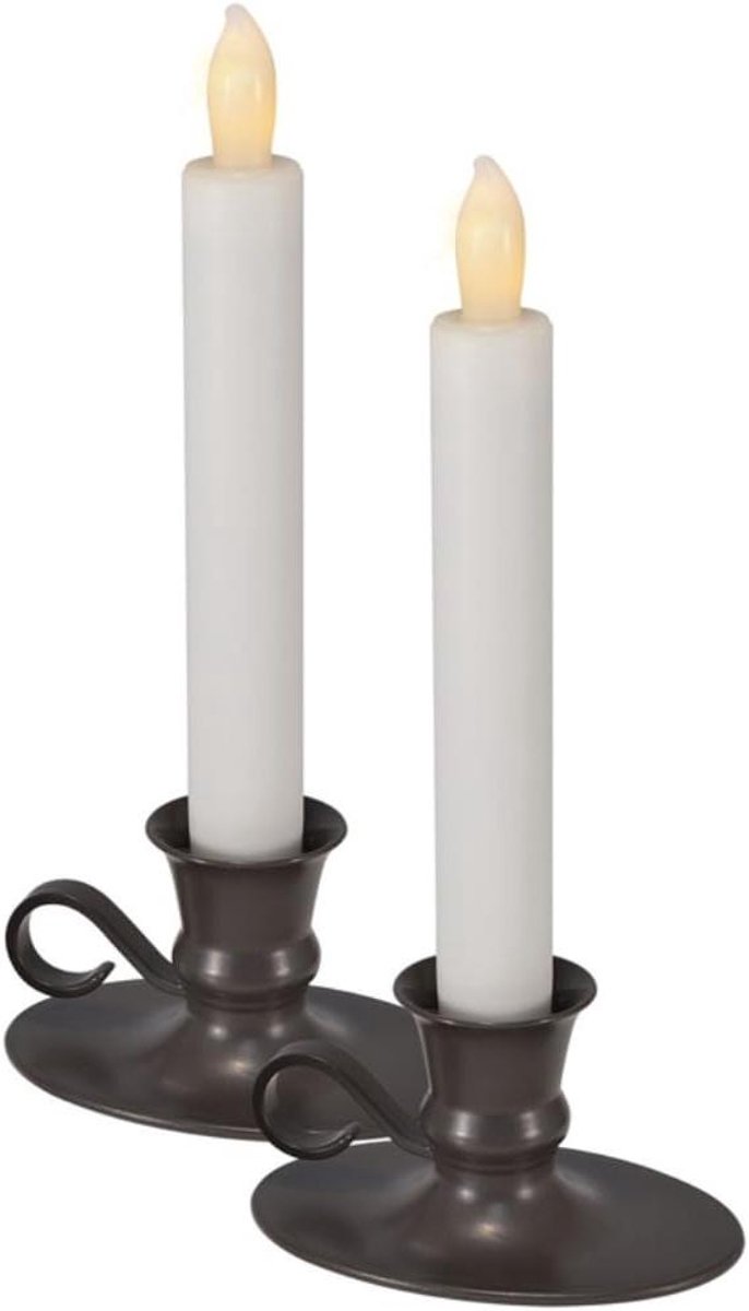 Vlamloze LED Kaarsen - Decoratieve Verlichting - Sfeervolle Decoratie - Automatische Timer - Set van 2 - Wit