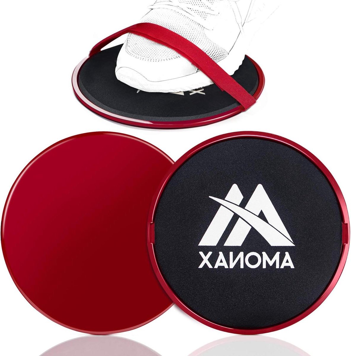 Core Sliders - Glijpads Fitness - Core Training - Dubbelzijdig Bruikbaar - 18 x 18 cm - Rood