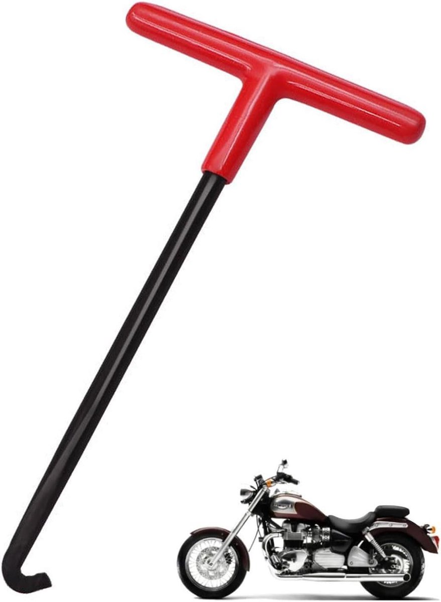 Veer Haak - Trekker Tool - Onderdelen Monteren - Rubberen Handgreep - 15 x 8 cm - Rood