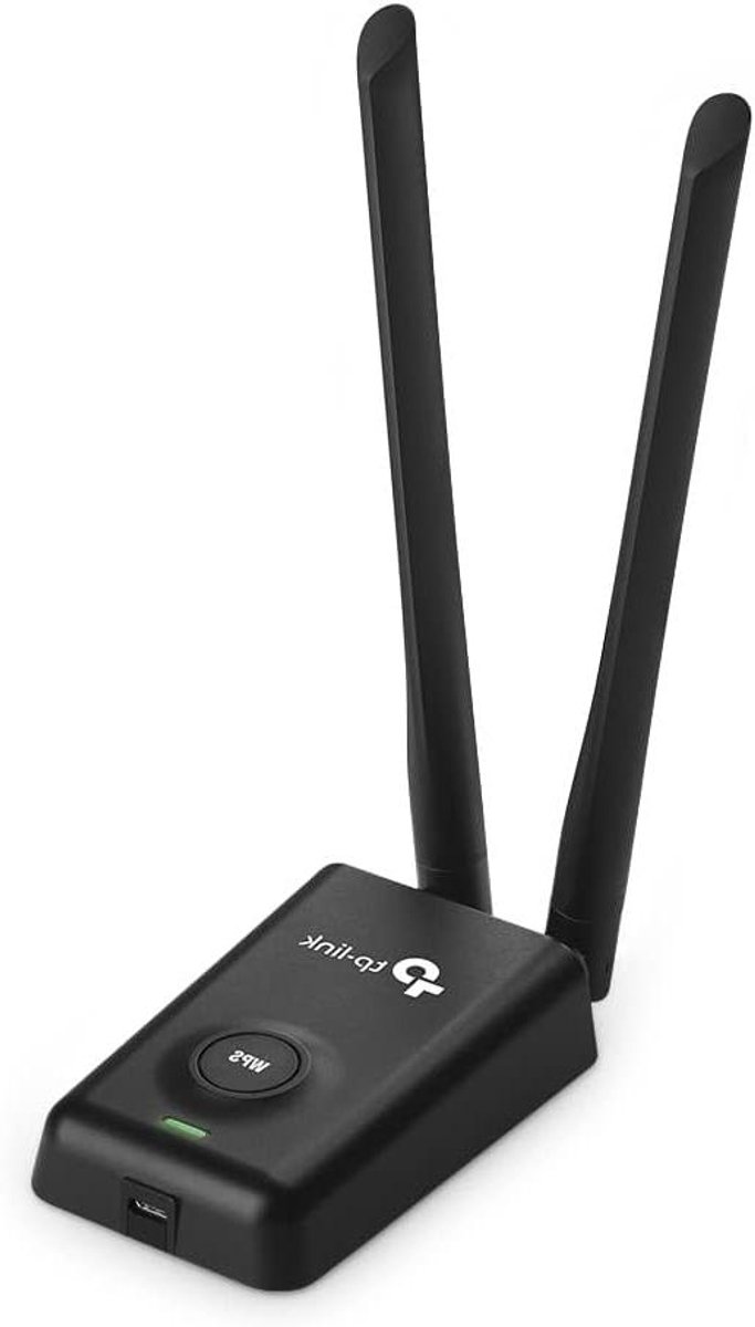 Wifi USB Adapter - Draadloze Netwerkkaart - Internet Verbinding - Hoge Versterking Antennes - 300 Mbit/s - Zwart