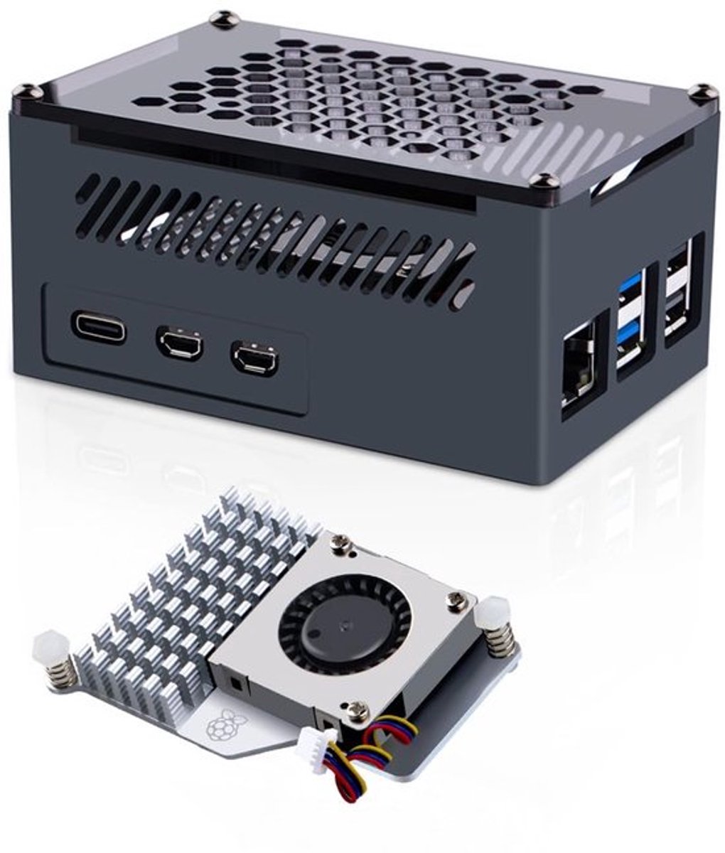 Dailygoody - Raspberry Pi 5 - Aluminium Behuizing - Actieve Koeler