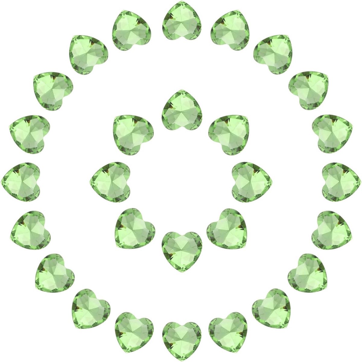 Strassteentjes, 10 mm, appelgroen, strassteentjes, glazen diamanten, glitterstenen om te knutselen, verzilverde punt, strass-steentjes voor textiel, doe-het-zelf