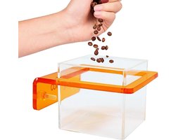 Voederring Aquarium - Visvoer Station - Vis Voeren - Voorkomt Voedselverspreiding - 7 x 7 x 9 cm - Oranje/Blauw