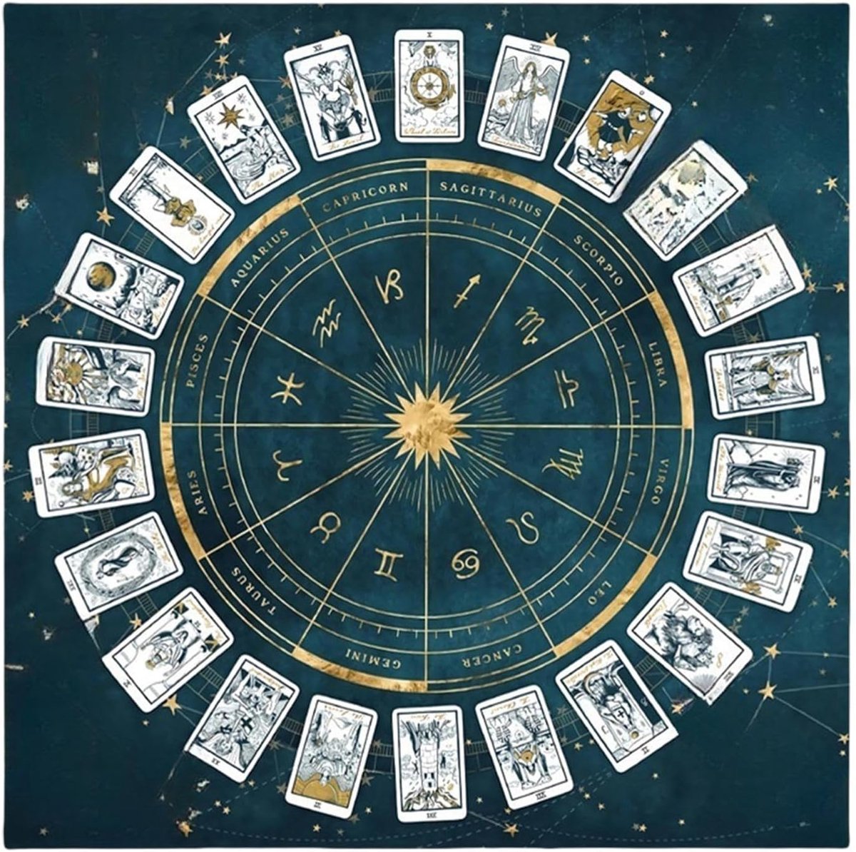 Tarotdoek Flanel - Kaartenmat Altaar - Spirituele Oefeningen - Antislip Ondergrond - 75x75 cm - Lichtgroen