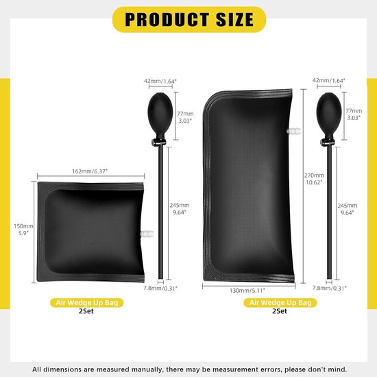 Luchtwig Pompset - Opblaasbare Krik - Precisie Uitlijning - Scheurvast Rubber - 4 Stuks - Zwart — afbeelding 4