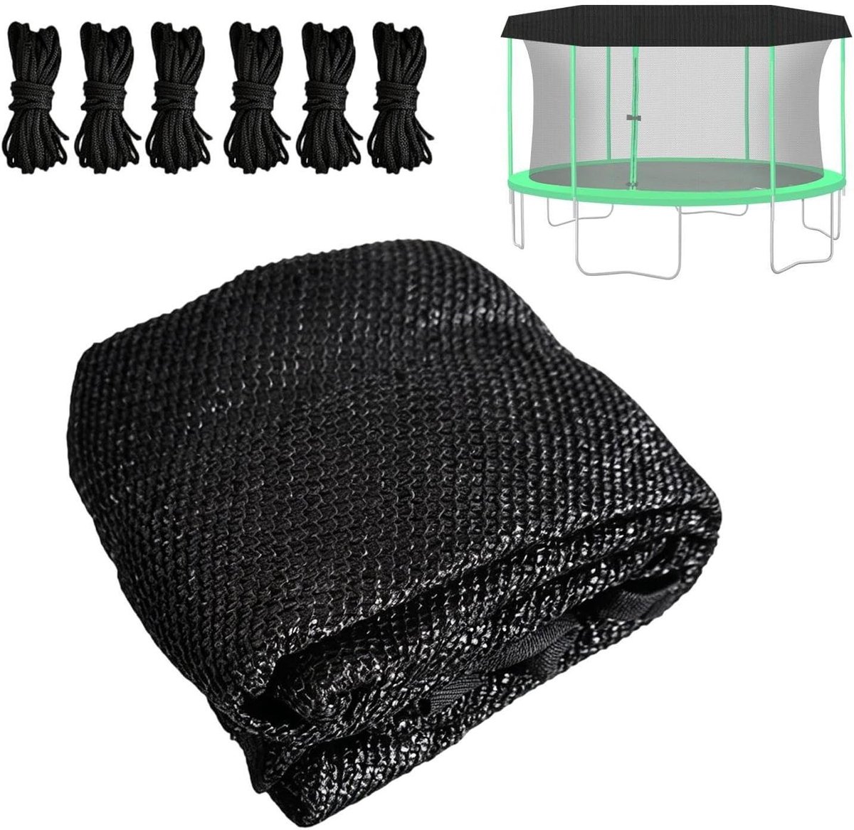 Trampolinehoes - Beschermhoes - Buitenactiviteiten - Waterdicht - 304x304cm - Zwart