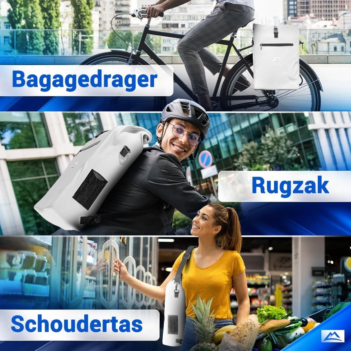 3-in-1 Fietstas - Waterdicht - Afneembare Rugzak & Schoudertas - Laptopvak - Voor Fietsers
