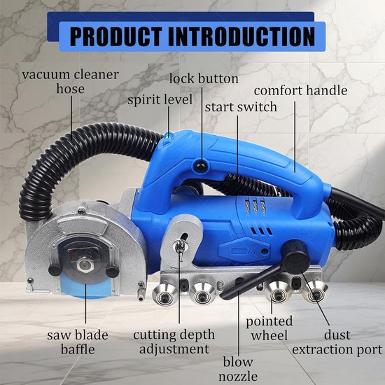 Elektrische Tegelreiniger - Voegenschoonmaker Grout Tool - Badkamer Keuken Reinigen - Krachtige 1200W Motor - 9000 RPM - Standaard — afbeelding 3