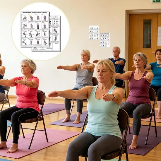 Yoga Posters - Fitness Poses - Thuis Sporten - Gewrichtsvriendelijke Oefeningen - 20 x 25 cm - Meerdere Kleuren — afbeelding 5