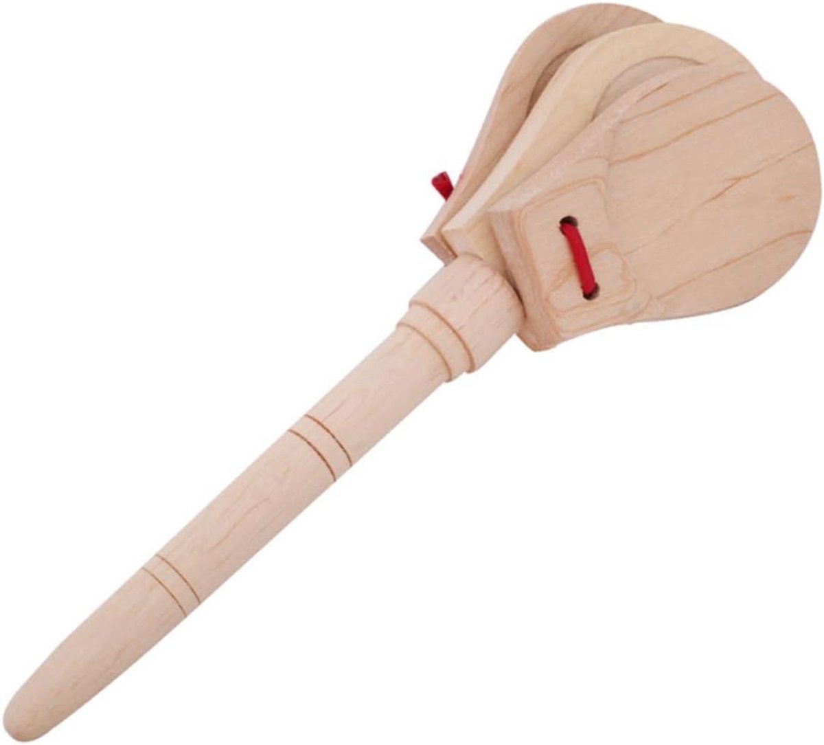 Castagnetten Speelgoed - Percussie Instrument - Muziekplezier Kinderen - Educatief Ontwikkelingsspeelgoed - 22x5.5cm - Beige