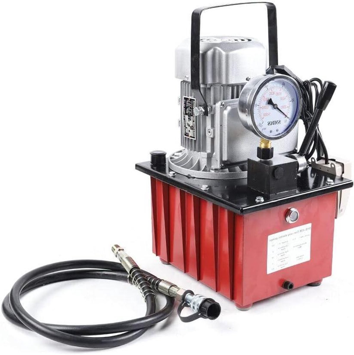 Hydraulische Pomp - Krachtige Pomp - Zwaar Werk - Handmatige Klep - 7 Liter Tank - Grijs