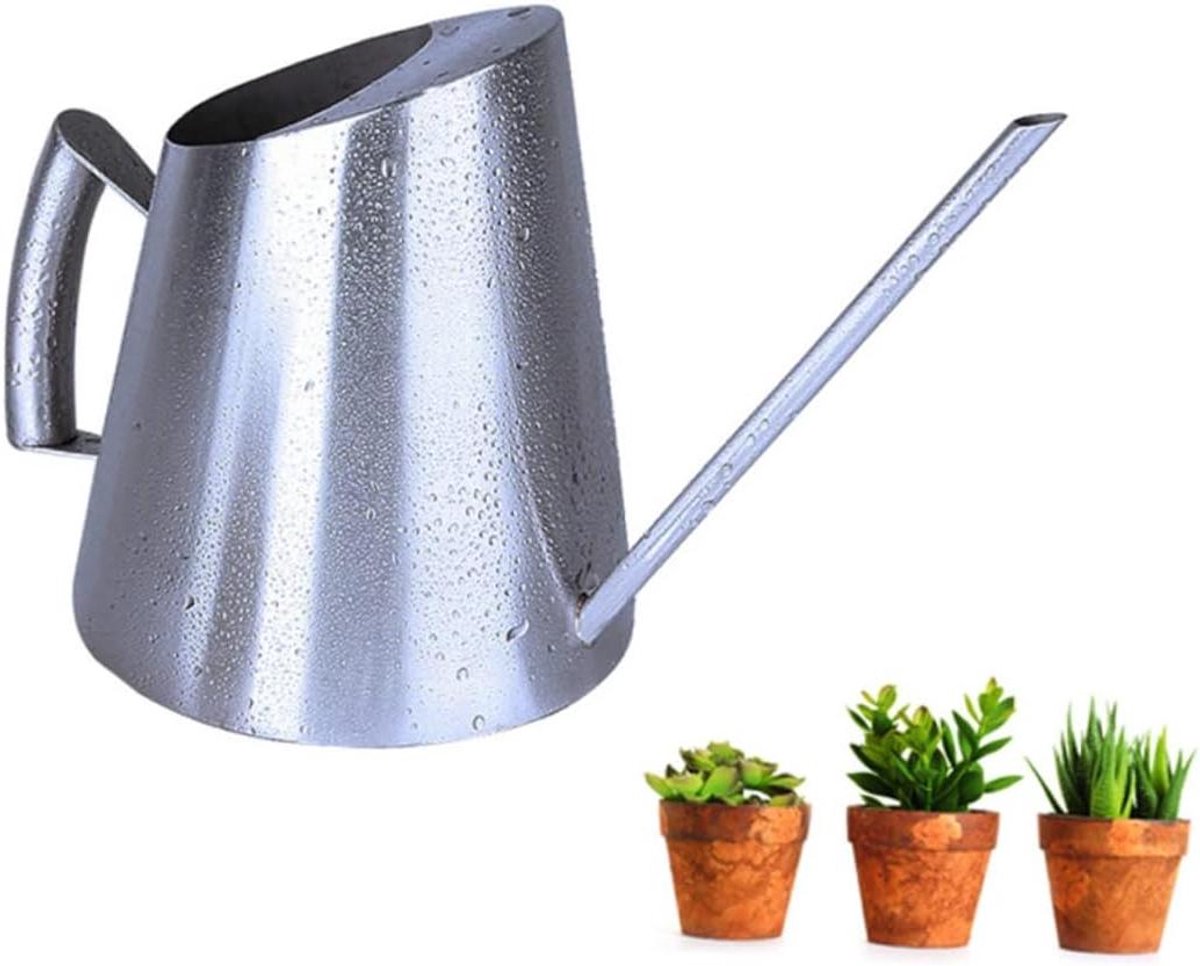 Gieter Waterkan - Planten Waterapparaat - Planten Water Geven - Lange Tuit - 26 x 16 x 12.8 cm - Zilver