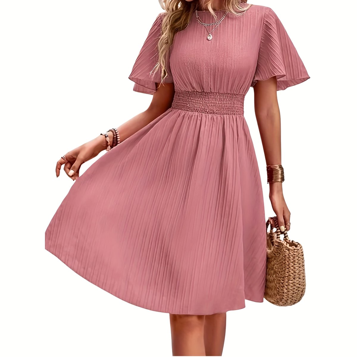 Currero Zomerjurk Dames Zomerjurken Volwassenen Vrouwen Midi Jurk Ibiza Stijl Sundress Dress L Lotus