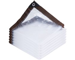 Zeildoek - 2*3 m - Afdekzeil - Transparant Dekzeil - Beschermhoes - Transparante waterdichte hoes - Waterdicht Zeil - Waterdicht doek - PE-kunststof - Regenbescherming - met gaten - voor tuinmeubelen, veranda, terras, tuin, erf, camping