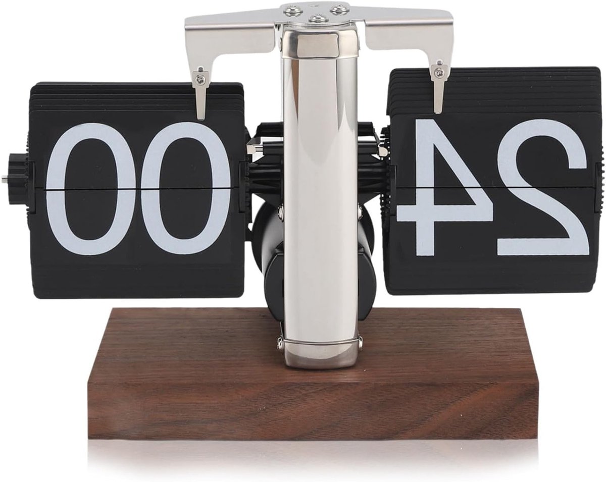 SnelShoppen - Retro Digitale Flip Klok - Vouwbare Desk Clock - Vintage Tafelklok voor Thuis en Kantoor - Elegante Afwerking, Stabiel en Decoratief
