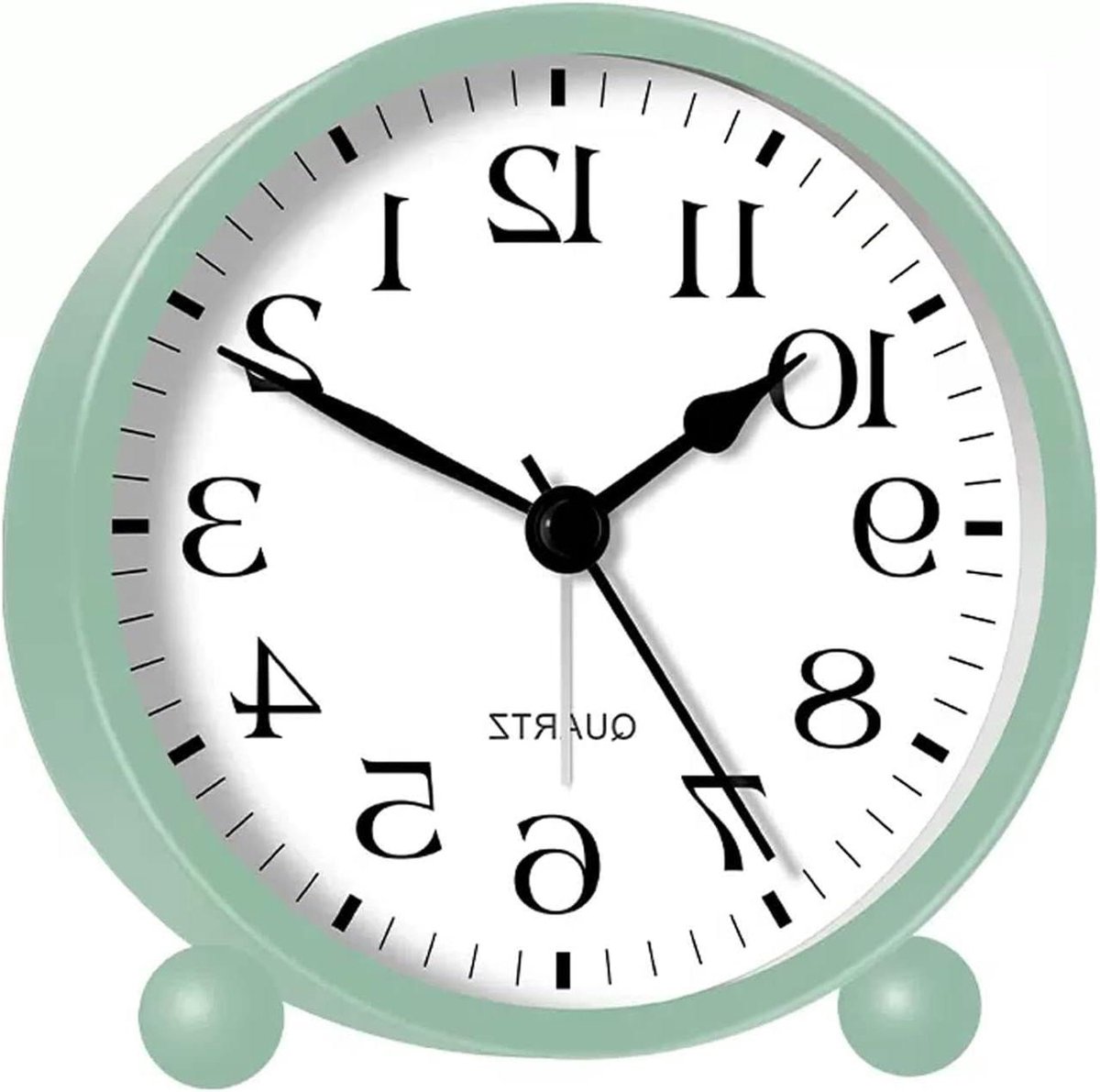 Stille Analoge Wekker - Bureauklok Tikvrij - Rustig Wakker Worden - Met Nachtlampje - 10.5 x 5.2 x 11 cm