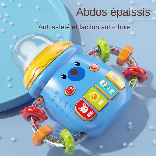 Muziek Babyfles - Rammelaar Speelgoed - Baby Amuseren - Zelfnivellerend - 13.7 x 4 x 11.7 cm - Multicolor — afbeelding 3